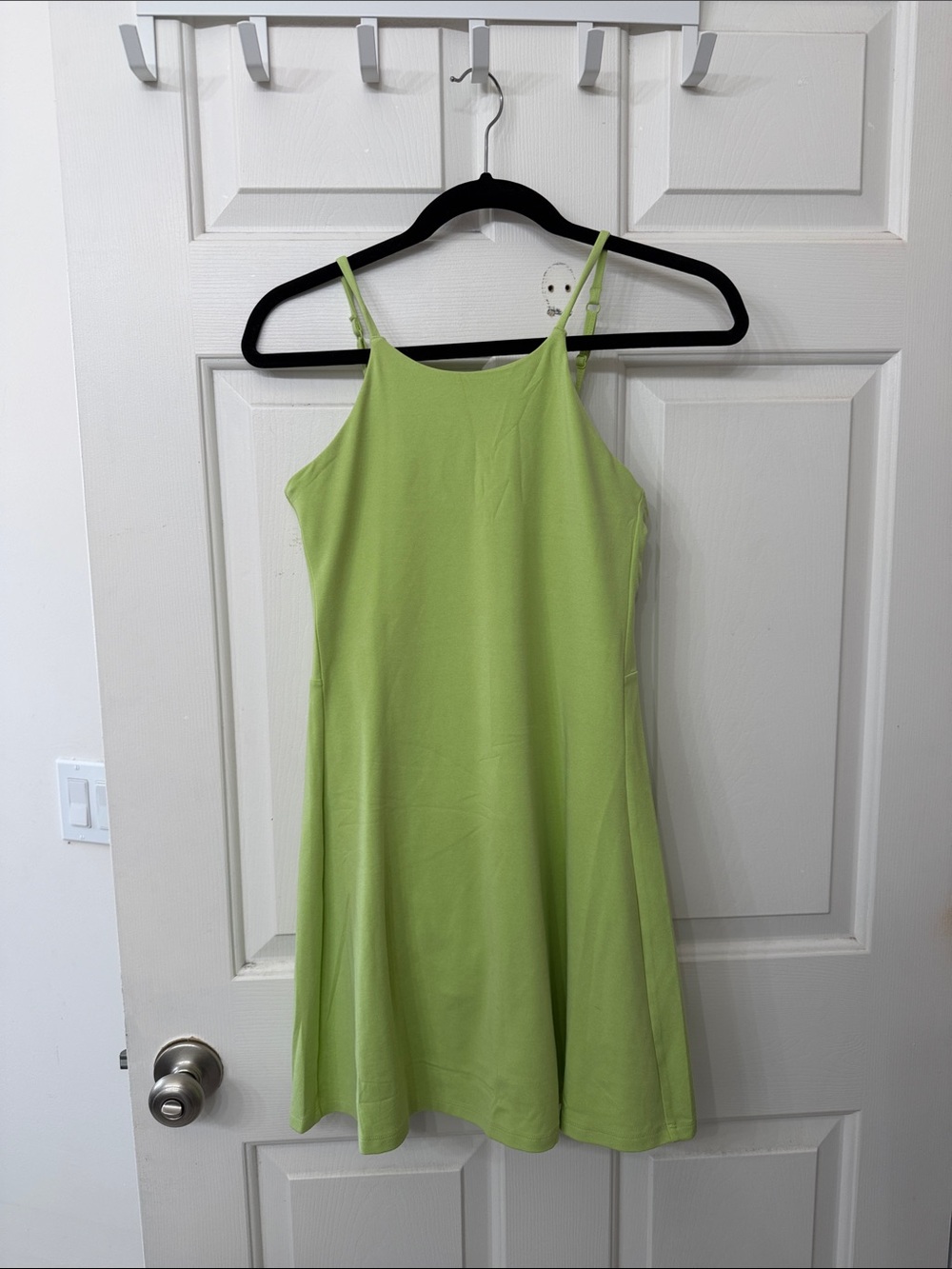 girlfriend collective Lime Green Spaghetti Strap Mini Dress